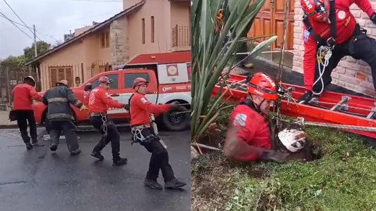 Rescataron a una mujer que cayó a un pozo en Poeta Lugones