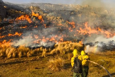 Incendios: controlaron el fuego en Villa Giardino y continúan las tareas en la Quebrada del Condorito