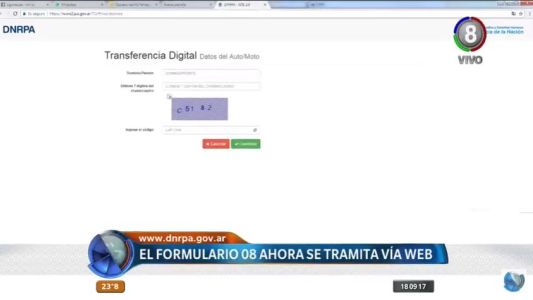 Desde este lunes se puede completar el formulario 08 desde la web