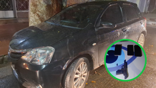 Detienen a dos hombres armados tras una persecución en B° San Vicente