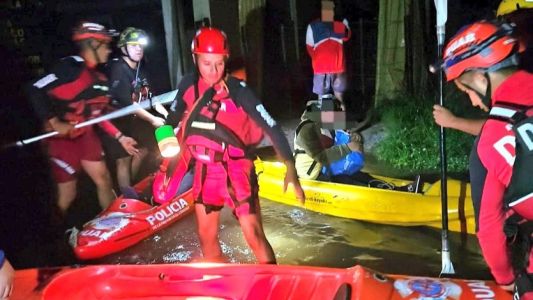 Villa Dolores: creció el río Los Sauces, hay viviendas anegadas y evacuados en Piedra Pintada