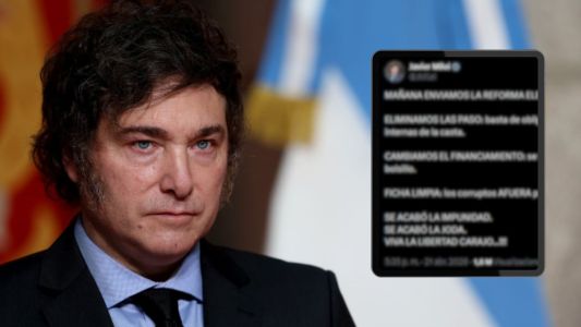 Milei envía al Congreso la reforma electoral para eliminar las PASO y exigir Ficha Limpia