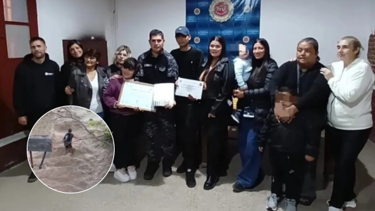 Destacaron a un policía por salvar a un adolescente durante una crecida del río Xanaes