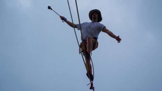 Primera Copa Mundial de Speedline Highline en Argentina en el estadio Kempes