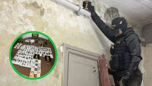 Desarticulan punto de venta de drogas que operaba detrás de un taller en Arias