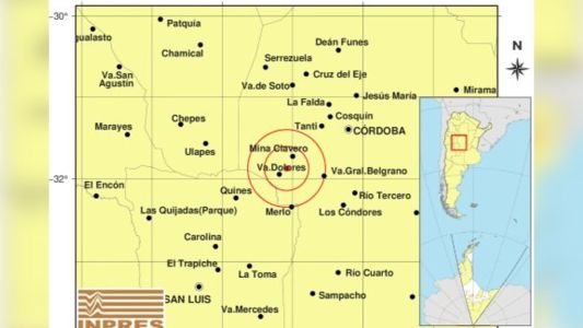 Un sismo de 3.2 sacudió Traslasierra y se sintió en varias localidades de Córdoba