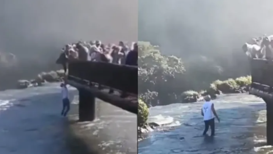 Un hombre se tiró a una zona prohibida de las Cataratas del Iguazú para recuperar su celular