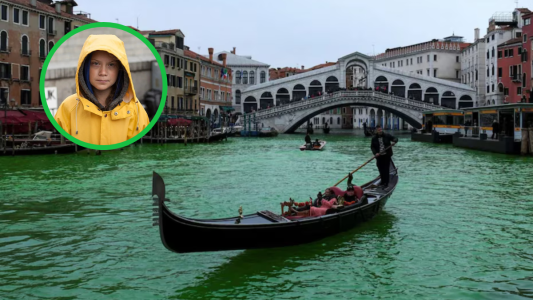 Greta Thunberg vetada de Venecia tras teñir de verde el Gran Canal