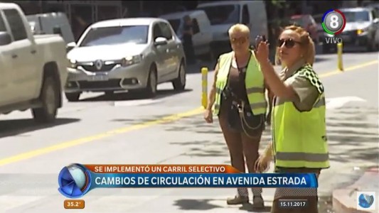 Cambios de circulación en la calle Estrada que ahora tiene carril selectivo
