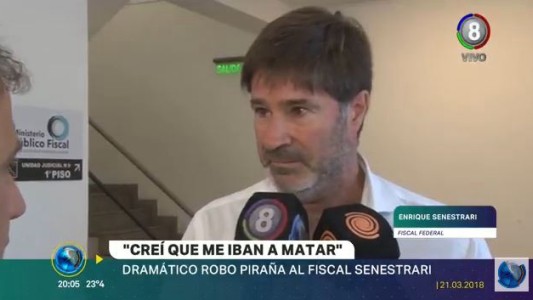 "Creí que iban a matarme" dijo el fiscal Enrique Senestrari tras ser asaltado por al menos cinco delincuentes