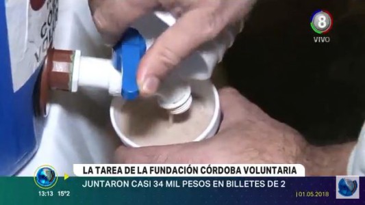 La fundación Córdoba Voluntaria recaudó 34 mil pesos en billetes de dos