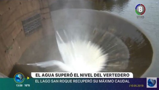 El lago San Roque recuperó su máximo caudal