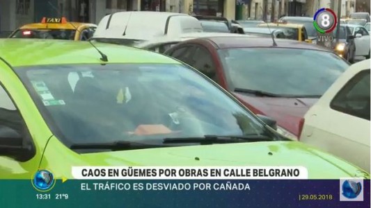 Complicaciones en el tráfico por las obras en la calle Belgrano