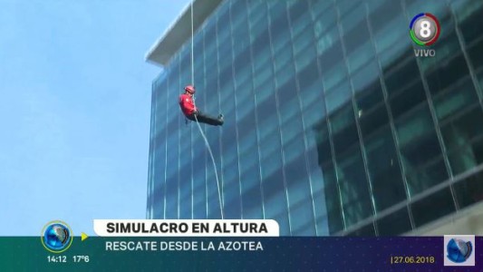 Simulacro de rescate en pleno centro