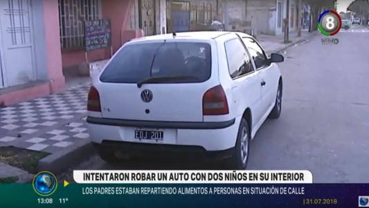 Intentaron robar un auto con dos niños en su interior