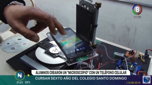 Alumnos de secundario crearon un "Microscopio" con un smartphone
