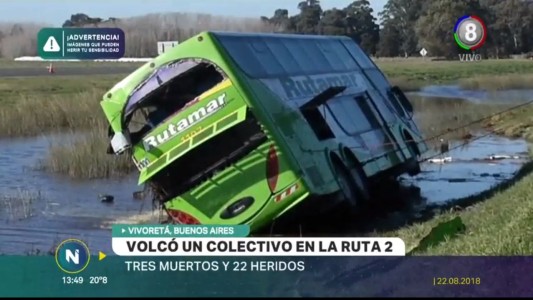 Tragedia en Vivoratá, volcó un colectivo en la ruta 2