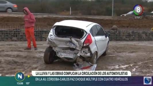 Choque múltiple en la autopista Córdoba - Carlos Paz