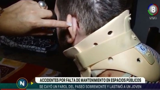 Un chico de 19 años con múltiples heridas, por la caída de un farol