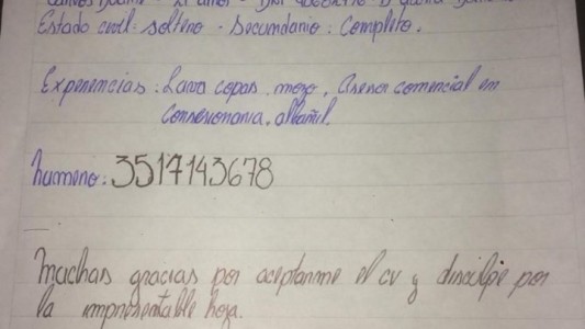 Una buena noticia: el chico del CV a mano, consiguió trabajo