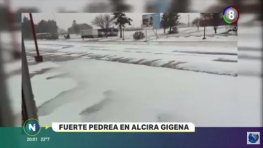 Una fuerte pedrea sorprendió a los vecinos de Alcira Gigena