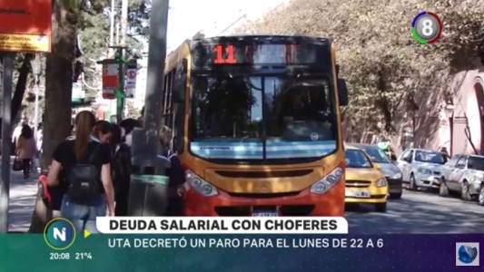 Por deuda salarial, UTA decretó paralizar el transporte el próximo lunes