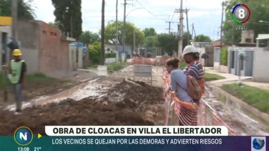 Preocupación en Villa El Libertador por la obra de cloacas