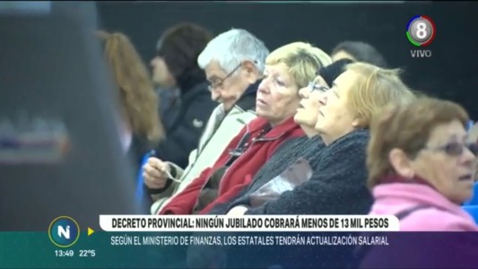 Decreto provincial, ningún jubilado cobrará menos de 13 mil pesos