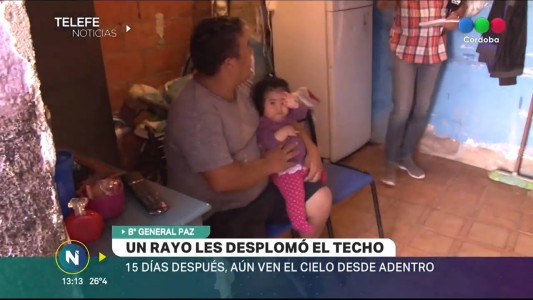 Barrio General Paz: Un rayo les desplomó el techo