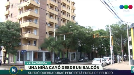 Una niña cayó desde un balcón en Alta Córdoba