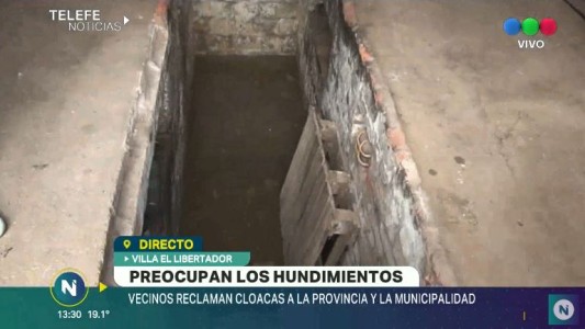 Villa el Libertador: Con la fosa llena de aguas servidas