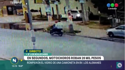 En menos de un minuto, motochorros robaron 20 mil pesos