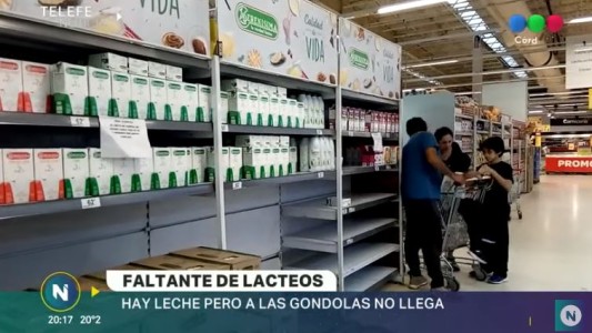 Hay faltante de leche en las góndolas