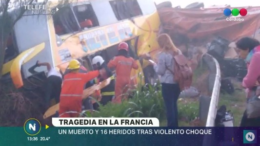 Un muerto y 16 heridos tras violento choque en La Francia