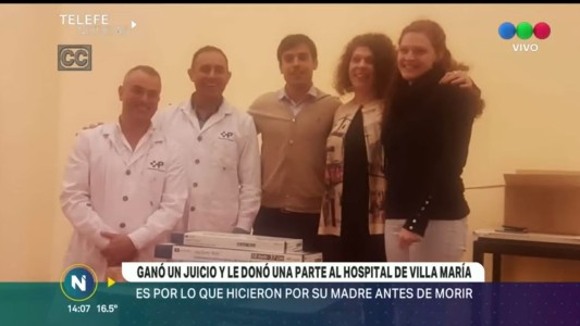 Ganó un juicio por la muerte de su madre y donó equipamiento a un Hospital
