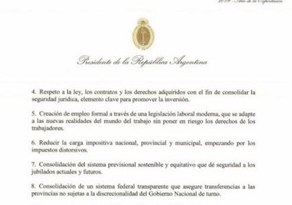 Fuerte apoyo de diversos sectores al acuerdo de cuestiones básicas