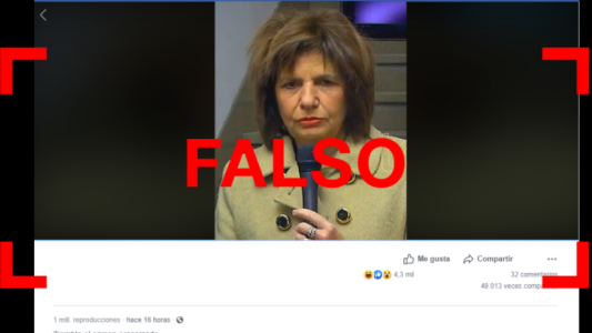 Fake news: manipularon un video de Patricia Bullrich para que parezca "borracha"