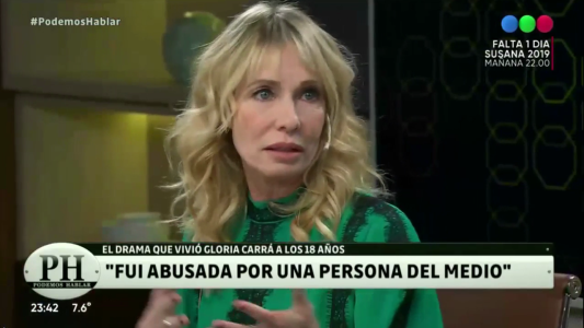 Gloria Carrá: "Fui abusada a los 18 años por una persona del medio"