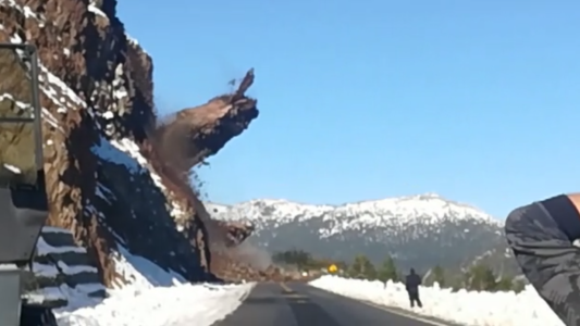 VIDEO: El momento del impresionante desmoronamiento en Villa La Angostura