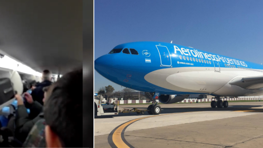 La pelea entre pasajeros de Aerolíneas al oir el comunicado de los pilotos