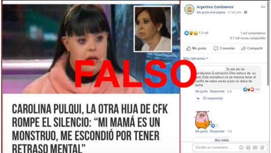 Es falso que CFK tiene una “hija escondida” con síndrome de down