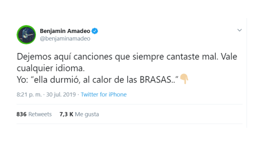 El genial hilo de Twitter de Benjamín Amadeo sobre las canciones que cantamos mal