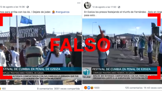 Es falso que se realizó un festival de cumbia en el penal de Ezeiza para festejar el triunfo de Alberto Fernández