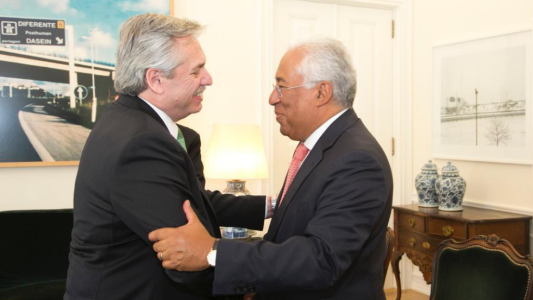 Alberto Fernández fue recibido por el Primer Ministro de Portugal