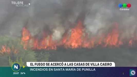 Tensión en Santa María: el fuego llegó muy cerca de las viviendas