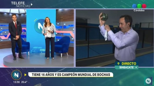 VIDEO: nuestro cronista desafió al campeón de bochas y mirá lo que pasó
