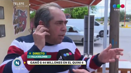 Cordobés ganó el Quini 6, habló con Telefe Noticias y paga un asado para todos