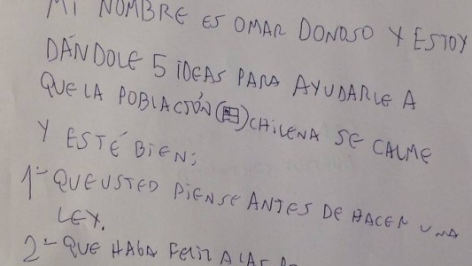 Carta viral en Chile: los consejos de un niño de 10 años a Piñera para hacer feliz a los enojados