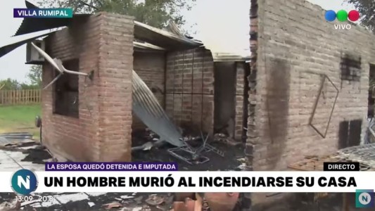 Un hombre murió al incendiarse su vivienda y detuvieron a su esposa