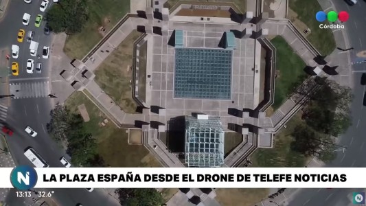 Desde el drone de Telefe Noticias te mostramos la obra de Plaza España
